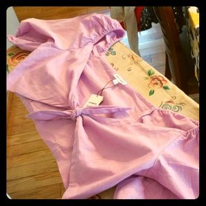 Lilac front tie crop top